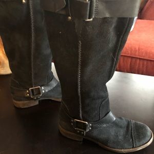 Suede tall black UGG boots